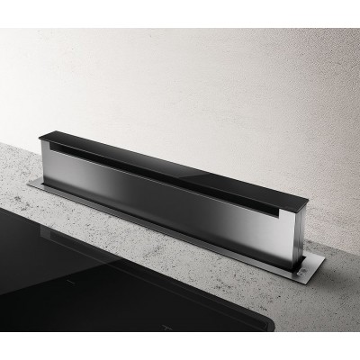 Elica Pandora gme ix/a/90 Downdraft-Bodenhaube 90 cm Edelstahl + Schwarz