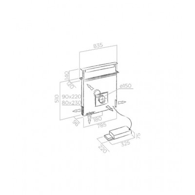 Elica Pandora gme ix/a/90 cappa da piano downdraft 90 cm inox + nero