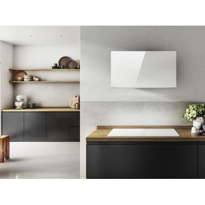 Elica Plat wall hood 55 cm white glass