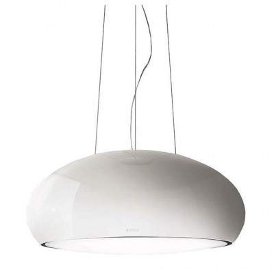 Elica Seashell hotte îlot suspendue 80 cm blanc perle