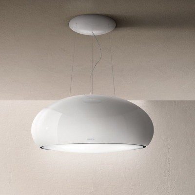 Elica Seashell hotte îlot suspendue 80 cm blanc perle