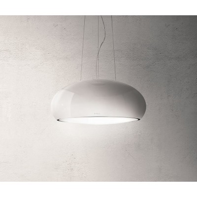 Elica Seashell hotte îlot suspendue 80 cm blanc perle