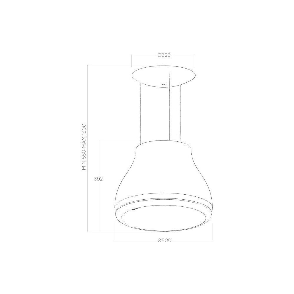 Elica Easy ux cappa isola 50 cm bianco