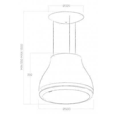 Elica Shining  Kopffreie Inselhaube 50 cm Rost