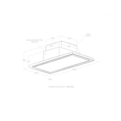 Okap sufitowy Elica Skydome 100 cm wys. 16 cm biały