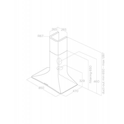 Elica Sweet wall hood + chimney extension 85 cm white