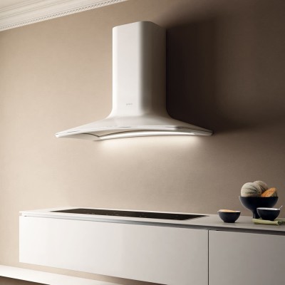 Elica Sweet  Wall mounted hood vent + fireplace extension 85 cm ivory