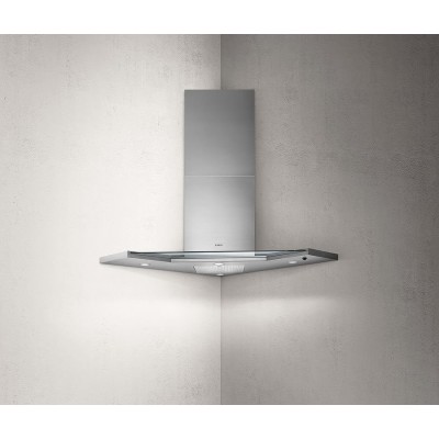 Campana esquinero de pared Elica Synthesis 100 cm acero inoxidable + cristal