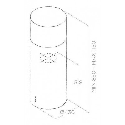 Elica Tube pro island  Hotte îlot 43 cm en acier inoxydable