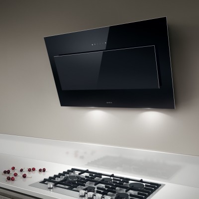 Campana de pared Elica Vertigo 90 cm cristal negro
