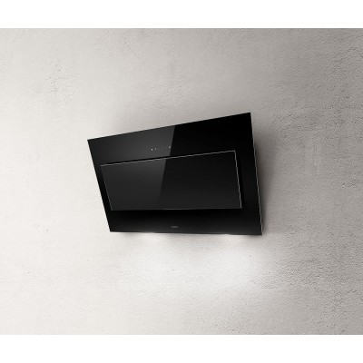 Campana de pared Elica Vertigo 90 cm cristal negro