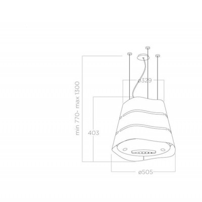 Elica Wave ux hängende Inselhaube 51 cm schwarz