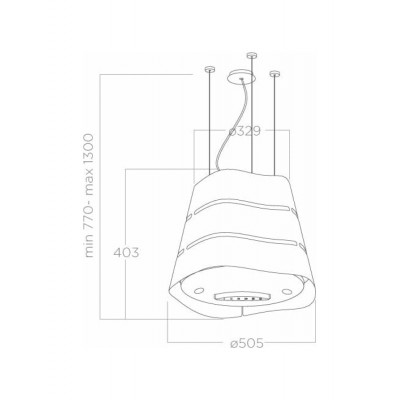 Elica Wave ux campana isla suspendida 51 cm acero inoxidable