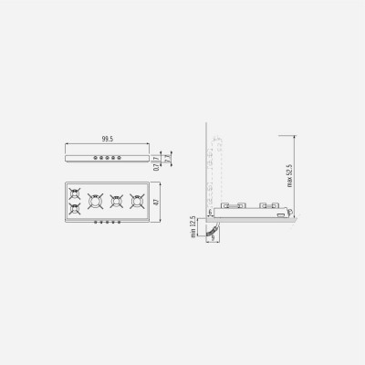 Alpes inox r 100/5g  Free-standing flippable gas stove 100cm steel