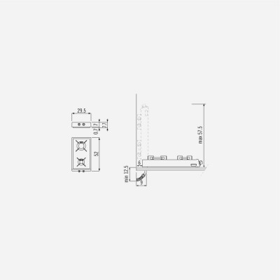 Alpes inox r 30/2gr piano cottura gas appoggio ribaltabile 30 cm acciaio inox
