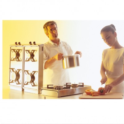 Alpes inox r 70/6g piano cottura gas appoggio ribaltabile 70 cm acciaio inox