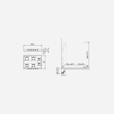Alpes inox r 70/6g  Freistehender klappbarer Gasherd 70 cm Stahl