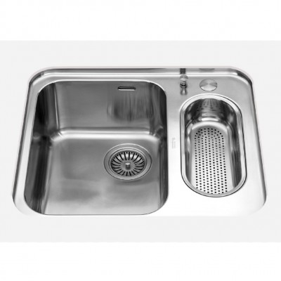 Alpes inox ls 50×58/1v1b lavello doppia vasca sottopiano 60 cm acciaio inox