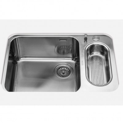 Alpes inox ls 50x68/1v1b lavello doppia vasca sottopiano 70 cm acciaio inox