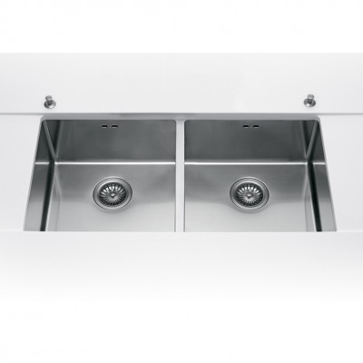 Alpes inox lsr 83/2v  Double bowl sink undertop 83 cm steel
