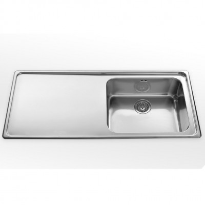 Alpes inox 117/1sl1v  Einbau-Waschbecken Wanne + Rutsche 117 cm für Sockel 60 cm