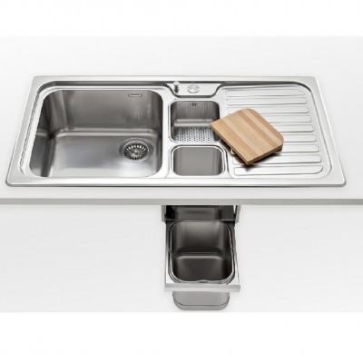 Alpes inox f 599/1v1b1s-e lavello vasca + sgocciolatoio multifunzione 100 cm