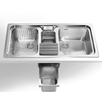 Alpes inox f 599/2v1b-e  Double bowl sink multifunctional 100cm