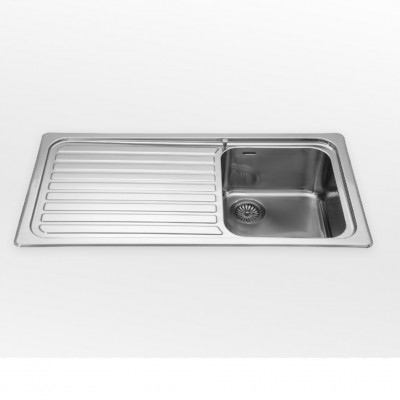 Alpes inox f 599/1s1v  Waschbecken 100 cm Wanne + Abtropffläche für 45 cm Unterschrank