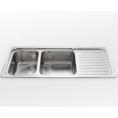 Alpes inox f 5119/2v1s  Doppelbecken Spüle + integrierte Abtropffläche 120 cm