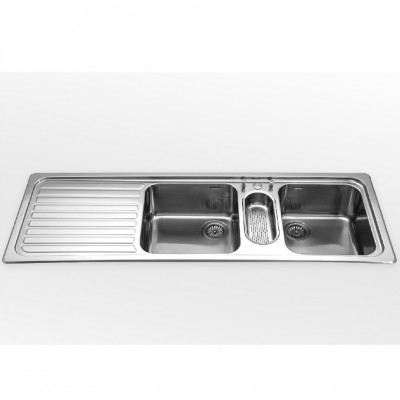 Alpes inox f 5149/1s1b2v lavello doppia vasca + gocciolatoio incasso 150 cm