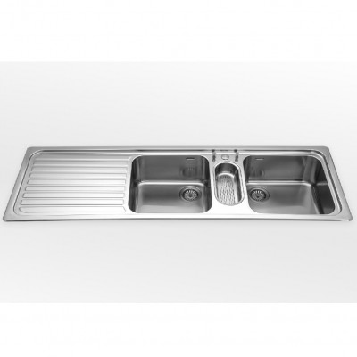 Alpes inox f 5159/1s1b2v lavello doppia vasca + gocciolatoio incasso 160 cm