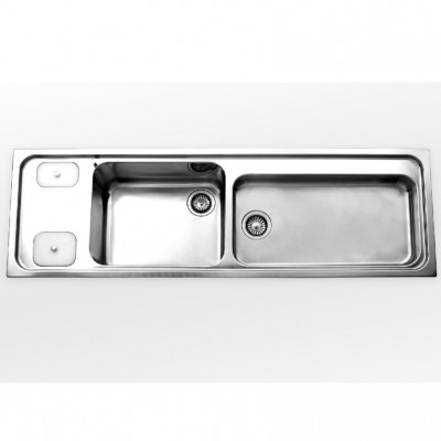 Alpes inox a5-5158/2c1v1v8 lavello appoggio doppia vasca 160 cm