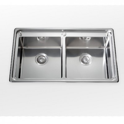Alpes inox lfrs 587/2v  Built-in sink double bowl 87cm
