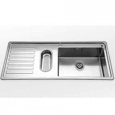 Alpes inox lfrs 5117/1s1b1v  Einbau-Waschbecken Wanne + Abtropffläche 117 cm