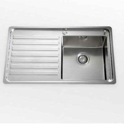 Alpes inox lfps 587/1s1v lavello incasso vasca + gocciolatoio 87 cm