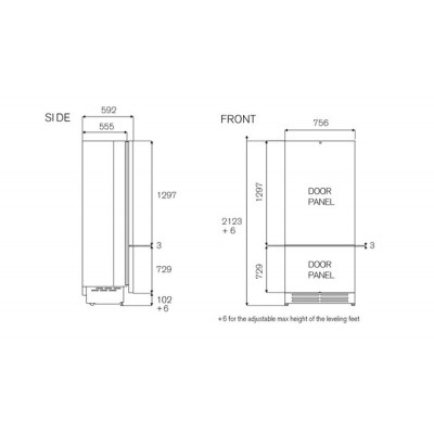 Bertazzoni rbm75s5fpns frigorífico congelador incorporado 75 cm h 212