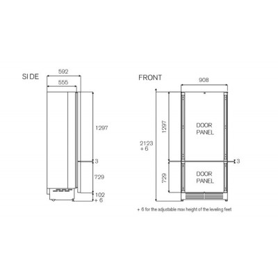 Bertazzoni rbm90s5fpns frigorífico congelador incorporado 90 cm h 212