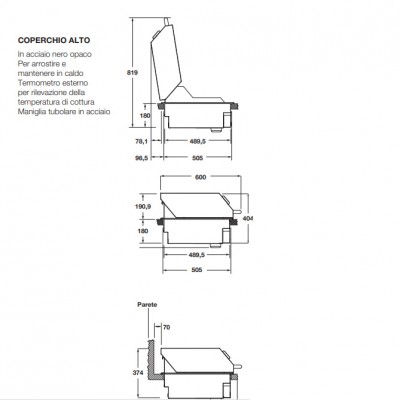 Fulgor fobq 803 mbk barbacoa de gas profesional empotrable 83 cm negro