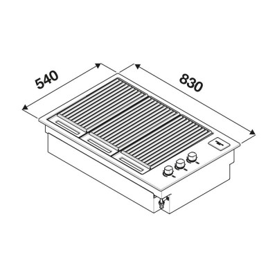 Fulgor fobq 803 g mbk professioneller Einbau-Gasgrill 83 cm schwarz