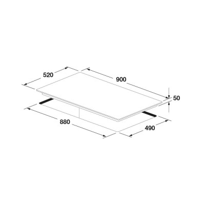 Fulgor fsh 905 id wt bk induktionskochfeld 90 cm schwarze glaskeramik