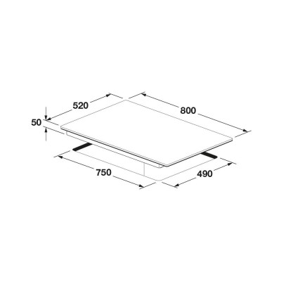 Fulgor fsh 804 id wt bk placa de inducción 80 cm negro vitrocerámica