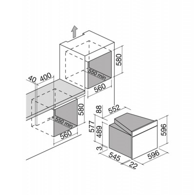 Four multifonction encastrable Barazza 1foam 60 cm en inox satiné