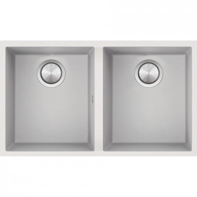 Barazza 1qso82bs évier double cuve 76 cm blanc graphite