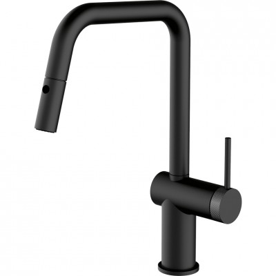 Barazza 1rubevdk black extractable shower mixer tap
