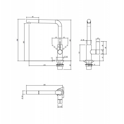 Barazza 1rubsodg gray extractable shower mixer tap
