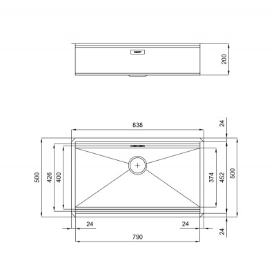 Foster 1014 850 Milano Lavello monovasca sottotop 83 cm acciaio spazzolato