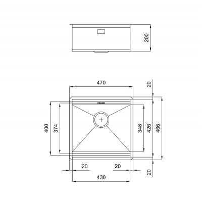 Foster 1031 850 Millanello Single bowl undermount sink 50 cm steel