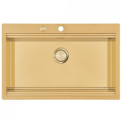 Foster 1034 059 Single bowl sink Milanello gold flush-mounted 80 cm