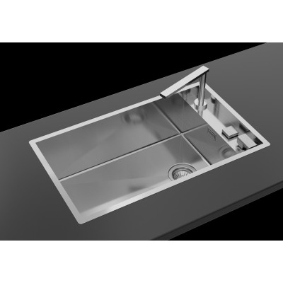 Foster 1237 050 Quadra Fregadero de 1 seno de acero inoxidable, empotrado, 75 cm