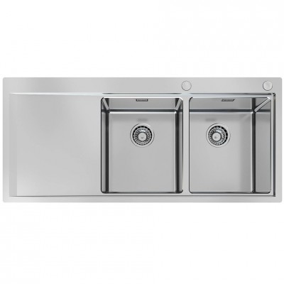 Foster 1252 051 Master lavello doppia vasca + gocciolotoio filotop 116 cm